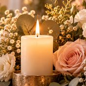 Candle from the Carter family’s celebration of life